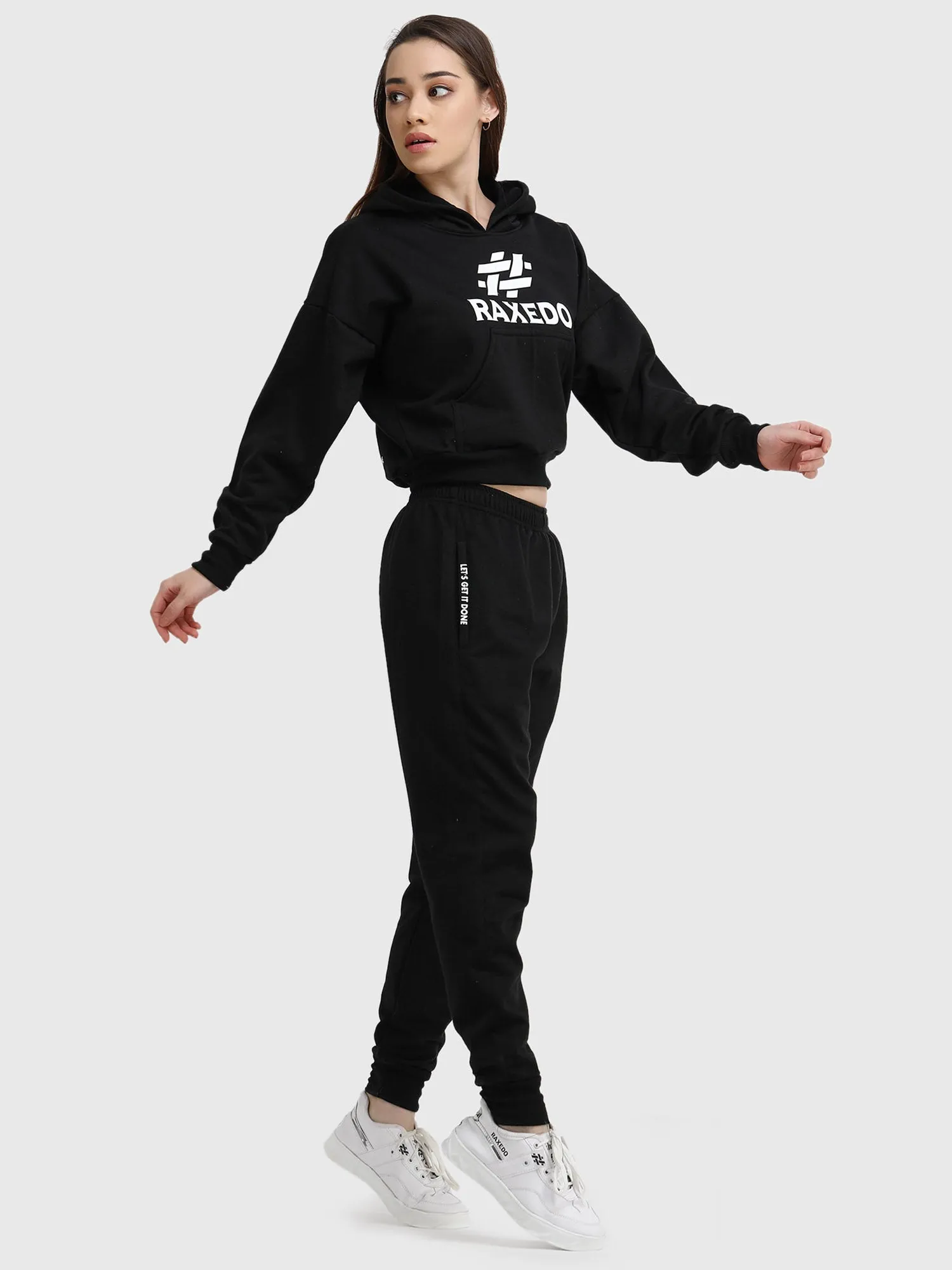 Women Hoodies Black - Cropped Hoodie