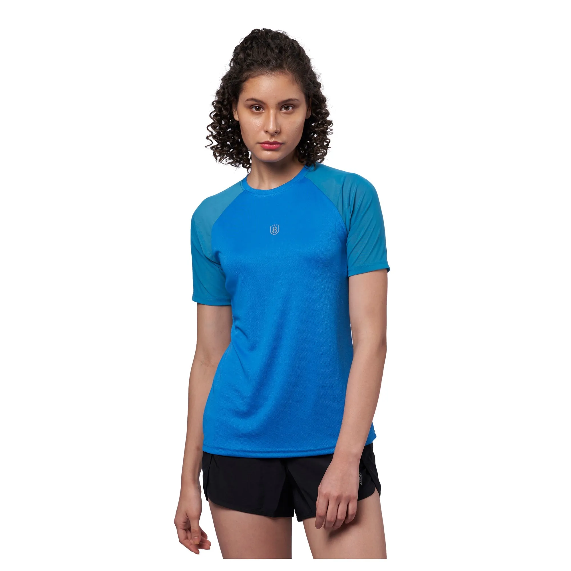 Women's Breathable Raglan Mesh Sleeve T-Shirt