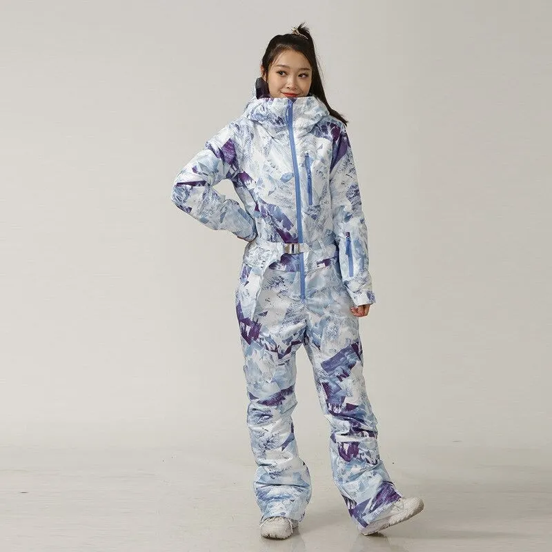 Women's One-Piece Outdoor Sports Ski Jumpsuit