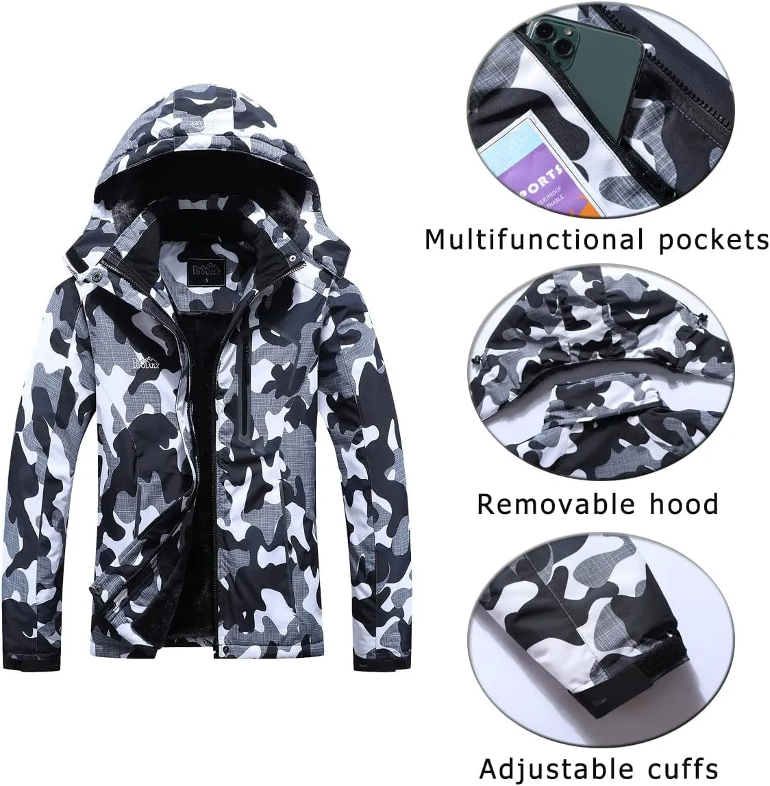 Women's Warm Waterproof Windbreaker Coat