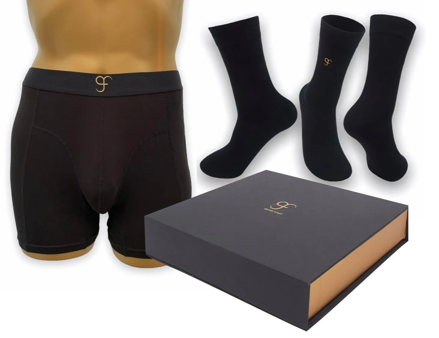 XL GF Luxury Bamboo Boxer Shorts & 3 x Pairs Bamboo Socks UK size 6-10 Magnetic Close Keepsake box