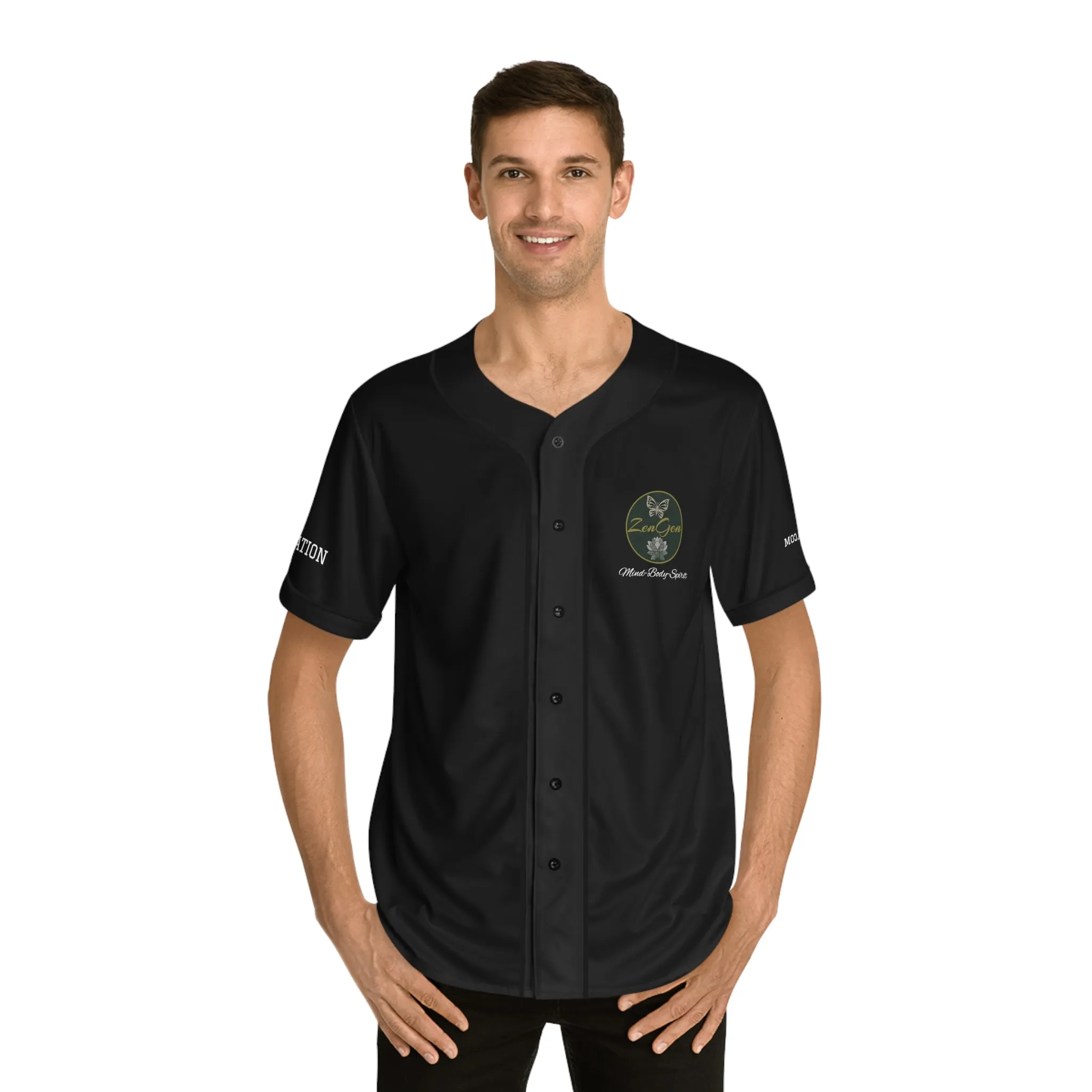 ZenGen BCOOL2EVERYBODY Men's Baseball Jersey - In Black