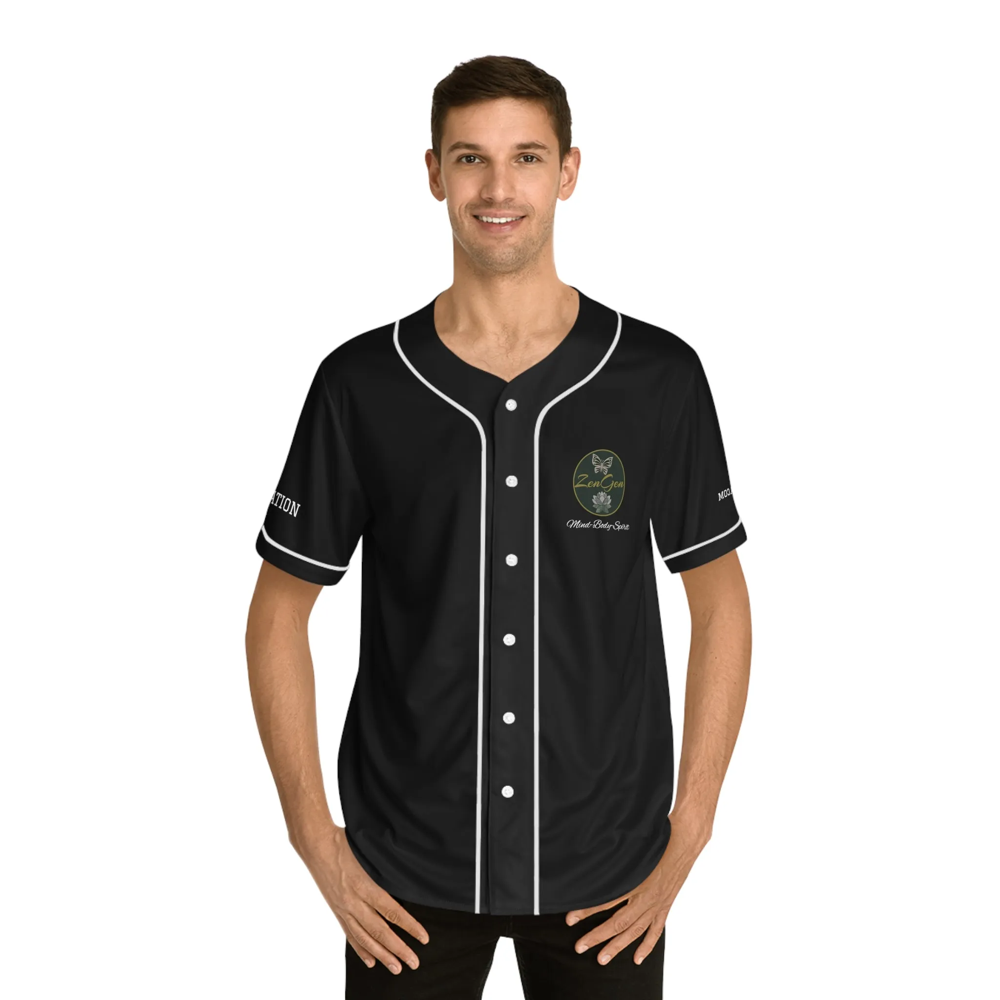 ZenGen BCOOL2EVERYBODY Men's Baseball Jersey - In Black