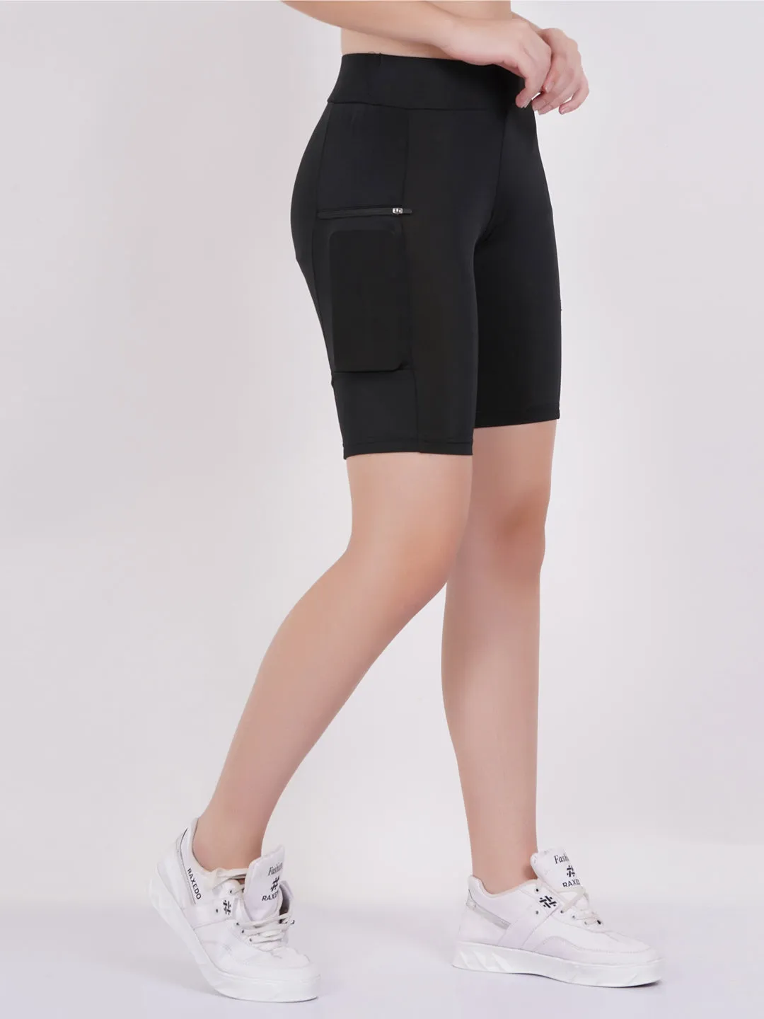 Zipped Running Tight Shorts for Women - Gym Tights shorts